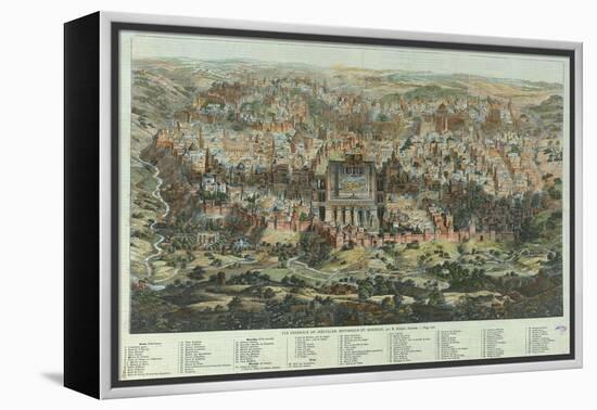 The Jerusalem Map (Vue Générale De Jérusalem Historique Et Modern), Ca 1862-Adolf Eltzner-Framed Premier Image Canvas