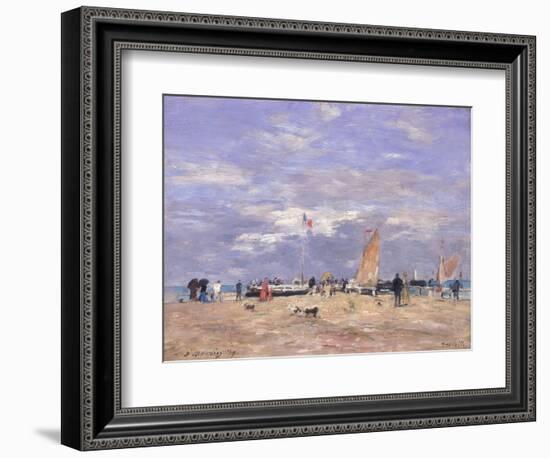 The Jetty at Deauville, 1869-Eugène Boudin-Framed Giclee Print