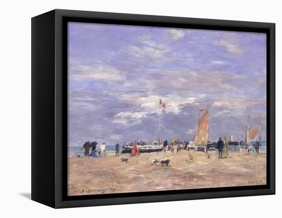 The Jetty at Deauville, 1869-Eugène Boudin-Framed Premier Image Canvas