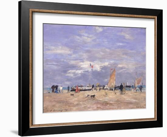 The Jetty at Deauville, 1869-Eugène Boudin-Framed Giclee Print