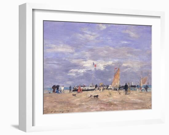 The Jetty at Deauville, 1869-Eugène Boudin-Framed Giclee Print