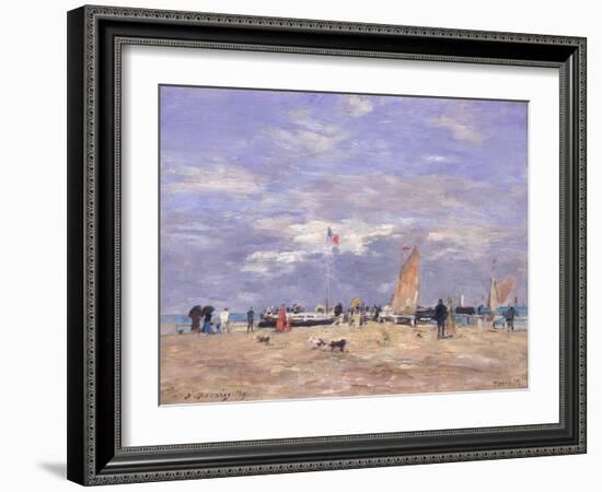 The Jetty at Deauville, 1869-Eugène Boudin-Framed Giclee Print