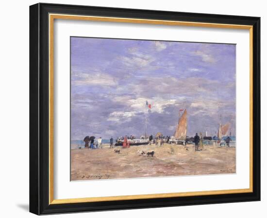 The Jetty at Deauville, 1869-Eugène Boudin-Framed Giclee Print