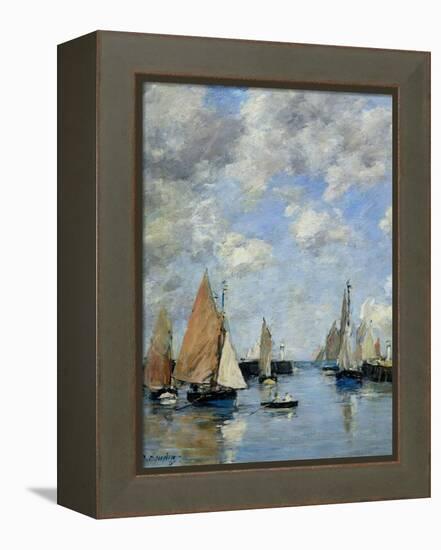 The Jetty at High Tide, Trouville-Eugène Boudin-Framed Premier Image Canvas