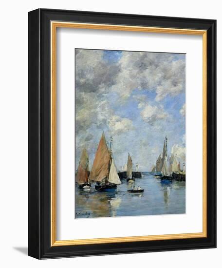 The Jetty at High Tide, Trouville-Eugène Boudin-Framed Giclee Print