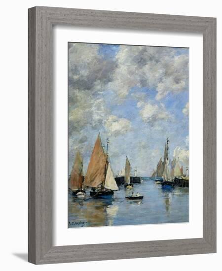 The Jetty at High Tide, Trouville-Eugène Boudin-Framed Giclee Print