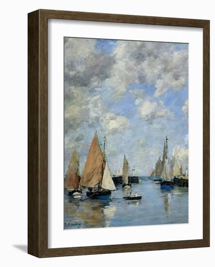 The Jetty at High Tide, Trouville-Eugène Boudin-Framed Giclee Print