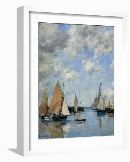 The Jetty at High Tide, Trouville-Eugène Boudin-Framed Giclee Print