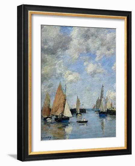 The Jetty at High Tide, Trouville-Eugène Boudin-Framed Giclee Print