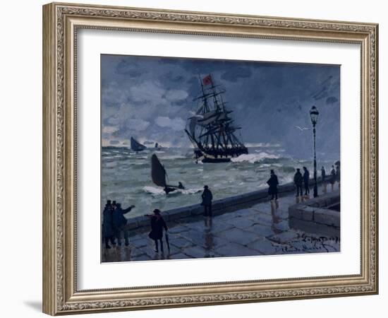 The Jetty at Le Havre, Bad Weather, 1870-Claude Monet-Framed Giclee Print