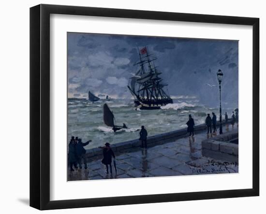 The Jetty at Le Havre, Bad Weather, 1870-Claude Monet-Framed Giclee Print