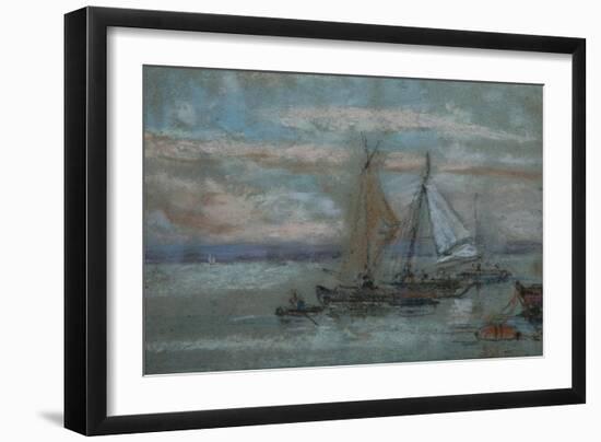 The Jetty at Trouville-Eugène Boudin-Framed Giclee Print