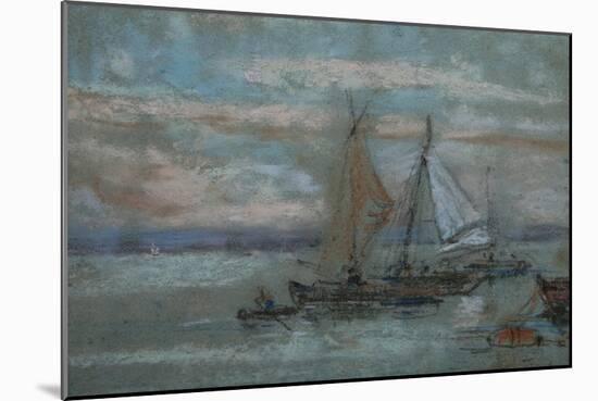 The Jetty at Trouville-Eugène Boudin-Mounted Giclee Print