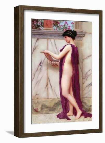 The Jewel Box (A Precious Gift), 1905 (Oil on Panel)-John William Godward-Framed Giclee Print