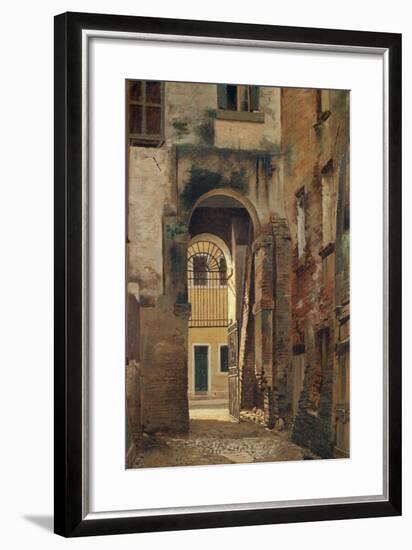 The Jewish Ghetto in Rovigo, by Giovanni Biasin-null-Framed Giclee Print