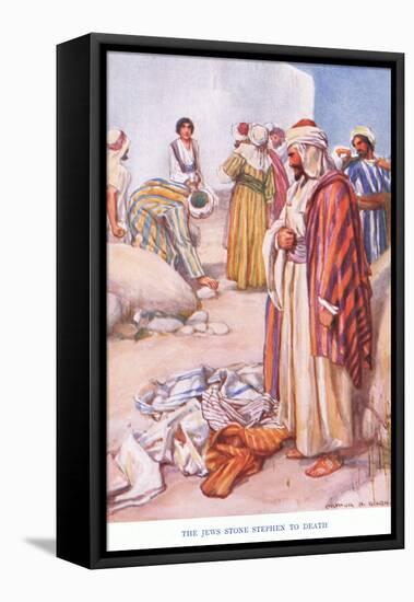 The Jews Stone Stephen to Death-Arthur A. Dixon-Framed Premier Image Canvas