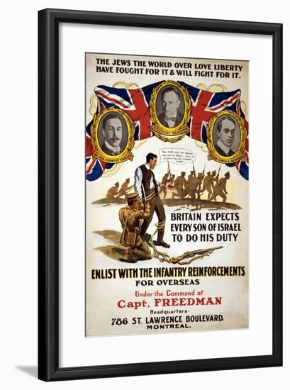 The Jews the World over Love Liberty, 1914-18-null-Framed Giclee Print