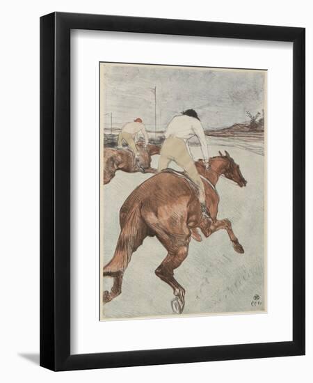 The Jockey, 1899 (Litho Printed in Black, Green, Red, Brown, Beige & Blue on Cream Wove Paper)-Henri de Toulouse-Lautrec-Framed Giclee Print