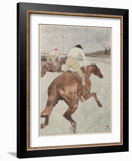 The Jockey, 1899 (Litho Printed in Black, Green, Red, Brown, Beige & Blue on Cream Wove Paper)-Henri de Toulouse-Lautrec-Framed Giclee Print