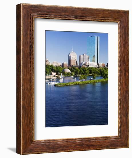 The John Hancock Tower and City Skyline Across the Charles River, Boston, Massachusetts, USA-Amanda Hall-Framed Photographic Print