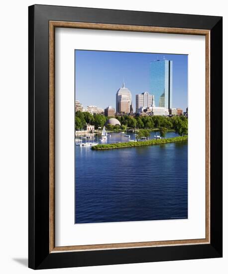 The John Hancock Tower and City Skyline Across the Charles River, Boston, Massachusetts, USA-Amanda Hall-Framed Photographic Print