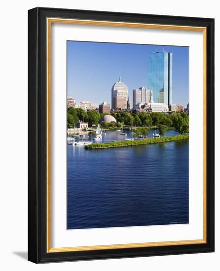The John Hancock Tower and City Skyline Across the Charles River, Boston, Massachusetts, USA-Amanda Hall-Framed Photographic Print