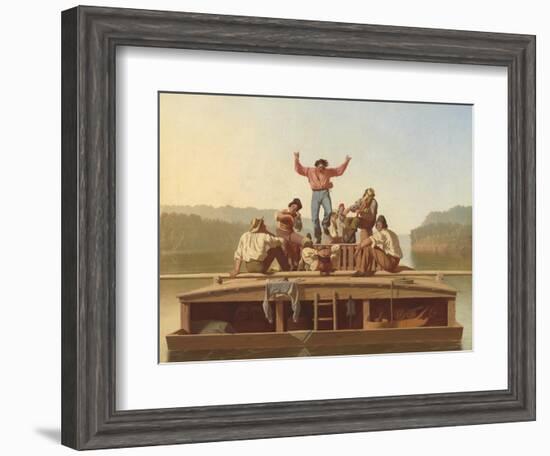 The Jolly Flatboatmen, 1846-George Caleb Bingham-Framed Giclee Print