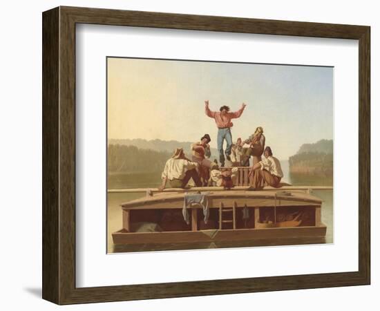 The Jolly Flatboatmen, 1846-George Caleb Bingham-Framed Giclee Print