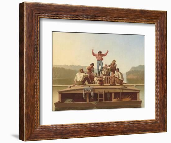 The Jolly Flatboatmen, 1846-George Caleb Bingham-Framed Giclee Print