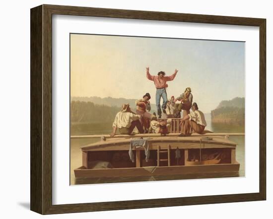 The Jolly Flatboatmen, 1846-George Caleb Bingham-Framed Giclee Print