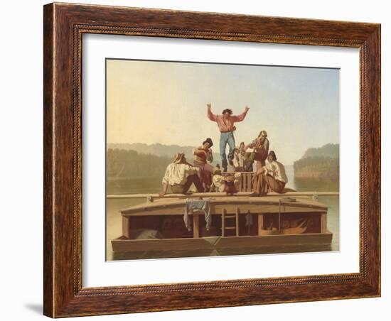 The Jolly Flatboatmen, 1846-George Caleb Bingham-Framed Giclee Print