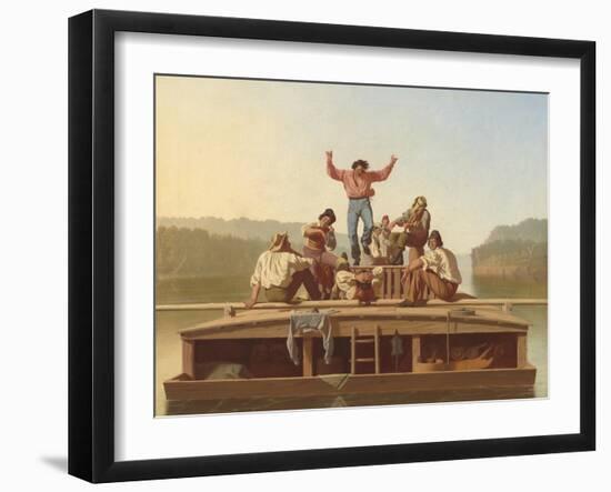 The Jolly Flatboatmen, 1846-George Caleb Bingham-Framed Giclee Print