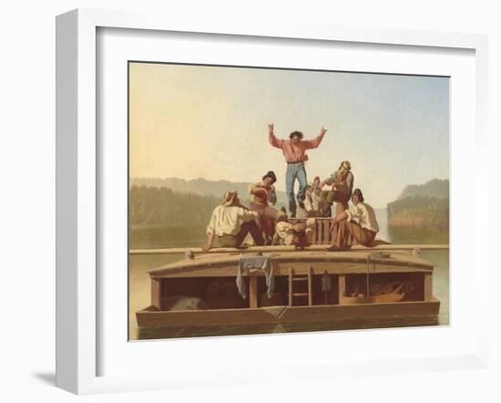 The Jolly Flatboatmen, 1846-George Caleb Bingham-Framed Giclee Print