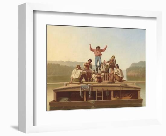 The Jolly Flatboatmen, 1846-George Caleb Bingham-Framed Art Print