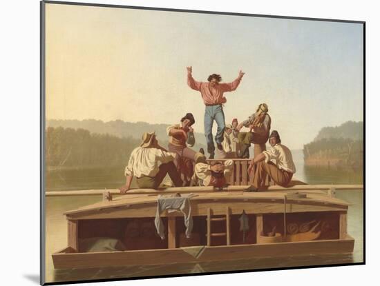 The Jolly Flatboatmen, 1846-George Caleb Bingham-Mounted Art Print