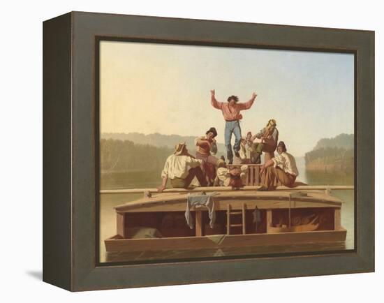 The Jolly Flatboatmen, 1846-George Caleb Bingham-Framed Stretched Canvas
