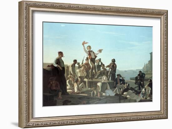 The Jolly Flatboatmen-George Caleb Bingham-Framed Giclee Print