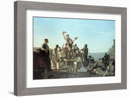 The Jolly Flatboatmen-George Caleb Bingham-Framed Giclee Print