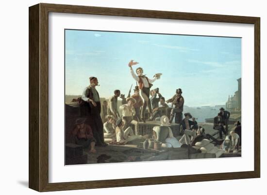 The Jolly Flatboatmen-George Caleb Bingham-Framed Giclee Print