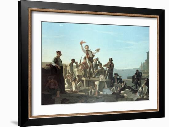 The Jolly Flatboatmen-George Caleb Bingham-Framed Giclee Print