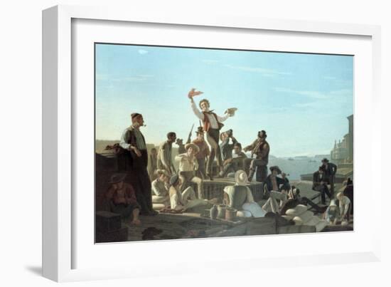 The Jolly Flatboatmen-George Caleb Bingham-Framed Giclee Print