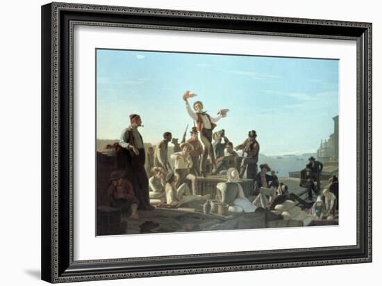 The Jolly Flatboatmen-George Caleb Bingham-Framed Giclee Print