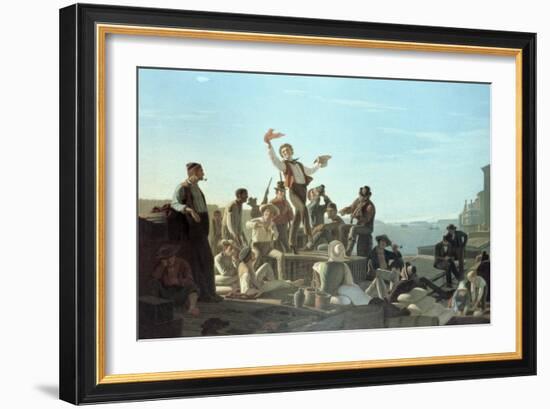 The Jolly Flatboatmen-George Caleb Bingham-Framed Giclee Print