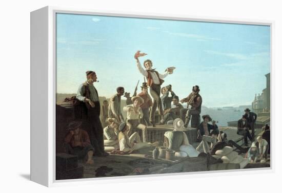 The Jolly Flatboatmen-George Caleb Bingham-Framed Premier Image Canvas