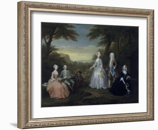 The Jones Family Conversation Piece, 1730 (Oil on Canvas)-William Hogarth-Framed Giclee Print