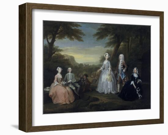 The Jones Family Conversation Piece, 1730 (Oil on Canvas)-William Hogarth-Framed Giclee Print
