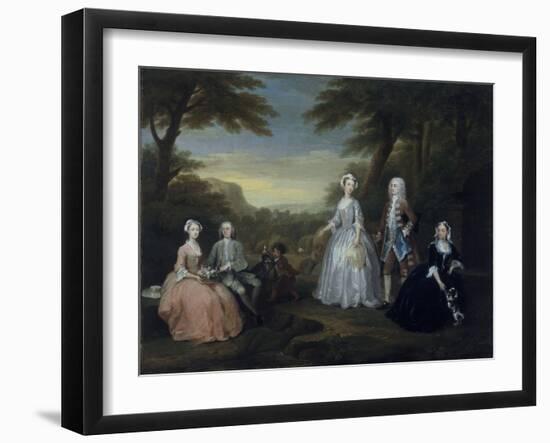 The Jones Family Conversation Piece, 1730 (Oil on Canvas)-William Hogarth-Framed Giclee Print