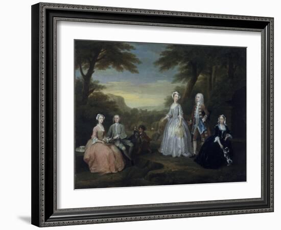 The Jones Family Conversation Piece, 1730 (Oil on Canvas)-William Hogarth-Framed Giclee Print