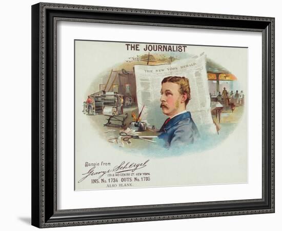 The Journalist Brand Cigar Box Label-Lantern Press-Framed Art Print