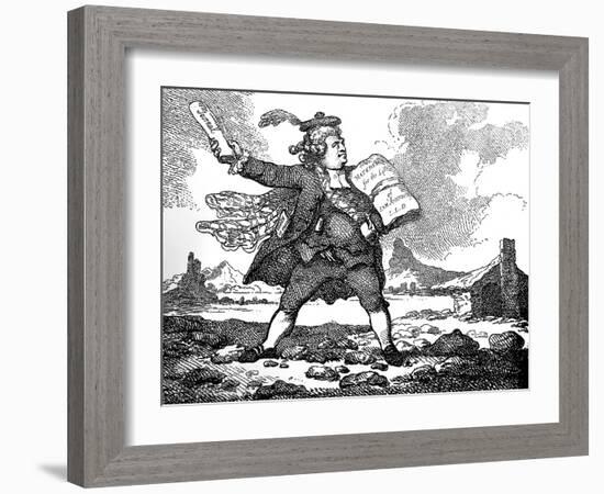 The Journalist with a View of Auchinleck or the Land of Stones, C 1786-Thomas Rowlandson-Framed Giclee Print